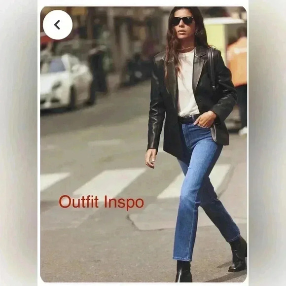 VALERIE STEVENS| Y2K black 100%leather blazer jacket button closure pockets|M - Picture 15 of 16